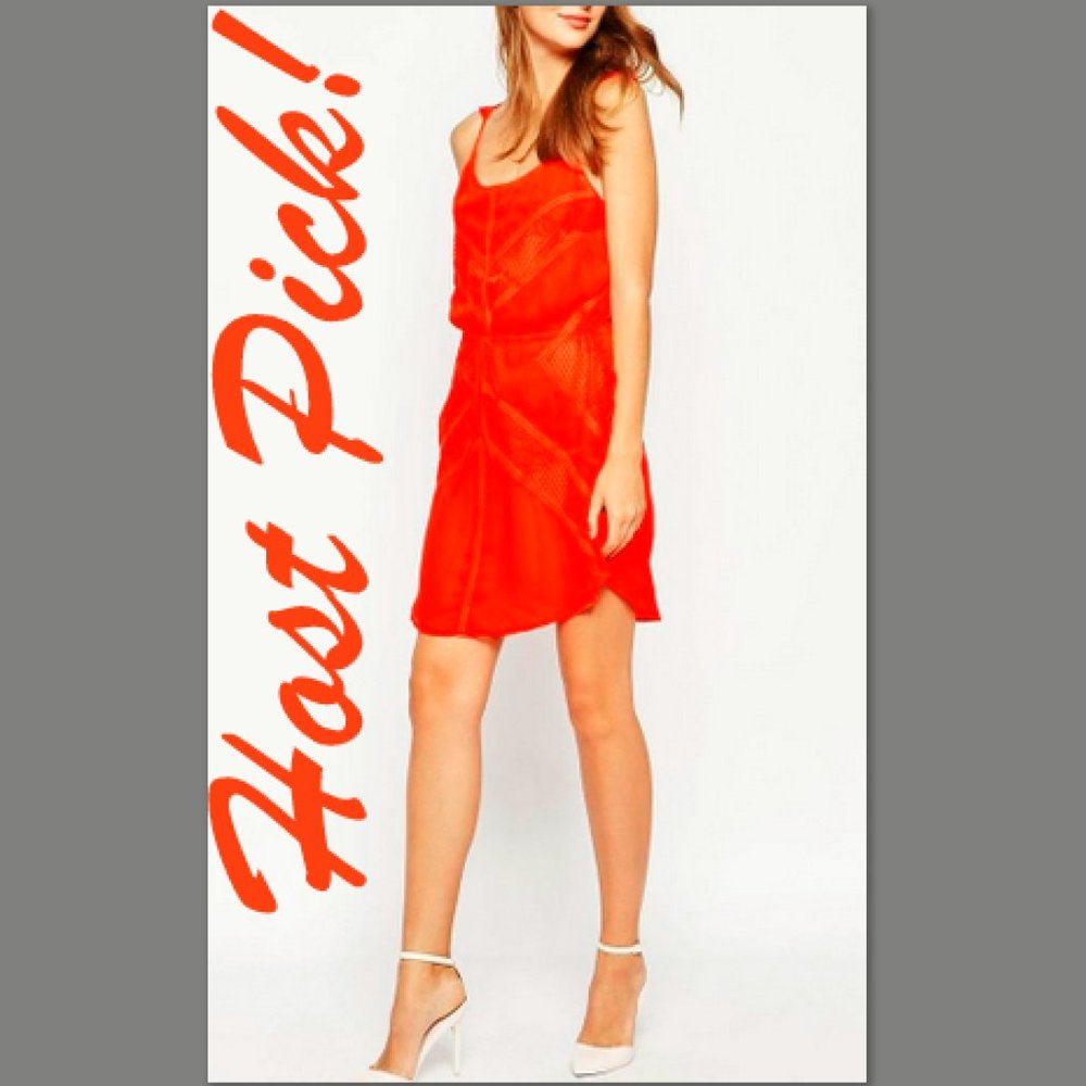 Adelyn Rae New Lace Tassle Tie Waist DRESS Red HOT Shoulder Straps Women's 🎉HP
